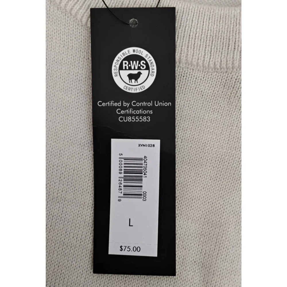 Banana Republic 100% Merino Wool Sweater Men's L Cream Crew Neck NWT #J5084
